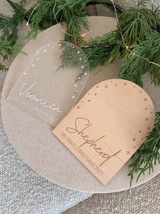 Personalised My First Christmas Arch Plaque
